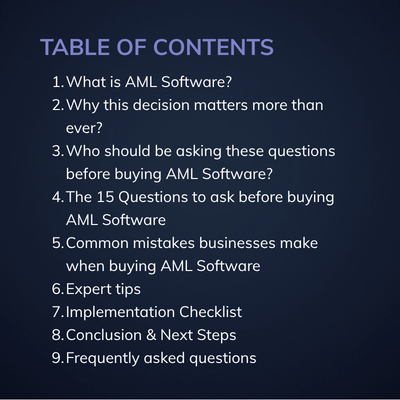 Questions to ask before buying AML software
